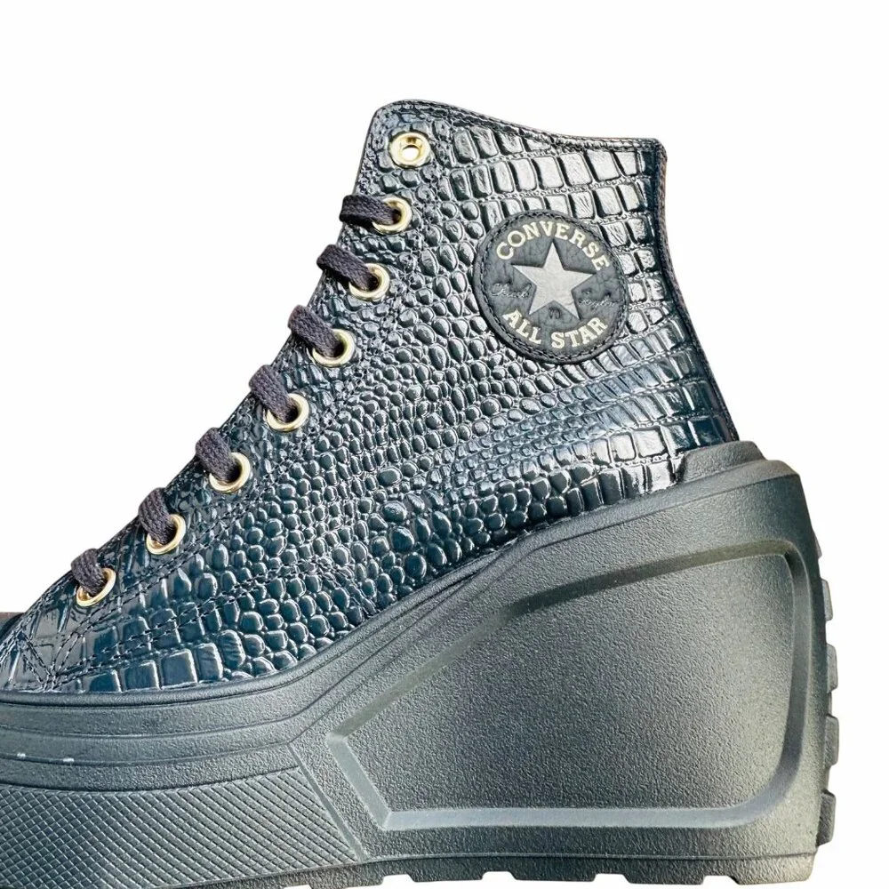 ✨Chuck 70 De Luxe Wedge Platform Croc-embossed leather Womens Shoes 9.5 A10037C - Picture 6 of 8